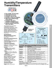 Thumbnail of document Data Sheet - HX302AC Humidity/Temperature Transmitters